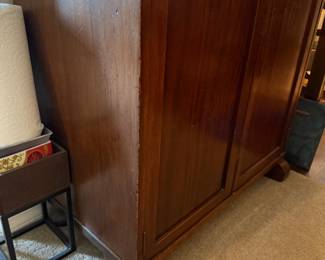 #19 - $1000 - American Empire bar with milk glass shelve & Compartments