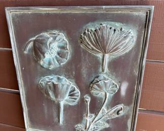 #37 - $70 - Hen Heather wall plaque of poppy wall décor 14x16