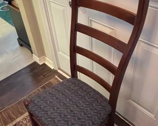 #28 - $600 - Set of 4 Lane - Gio Ponti style Chairs - curved ladderback 