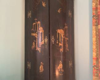 First quarter 1700s lacquered corner cabinet