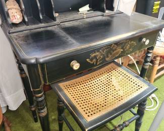 Vintage writing desk with stool