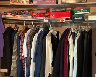 Men’s and women’s dress clothing, tuxedo
