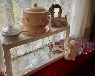 Soup tureen, Corning ware, glass ware 