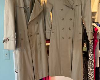 His and Her Burberry Trench Coats 