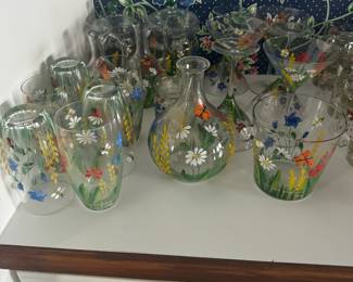 Vintage hand painted crystal 