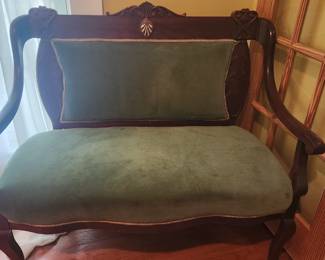 19th c. Mother of pearl inlaid settee