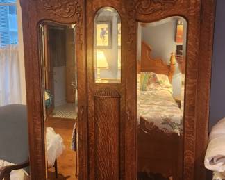 1880s oak armoire