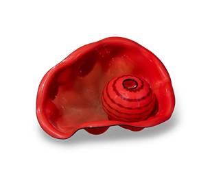 44
Dale Chihuly
(b. 1941)
Chinese Red Seafoam Pair, 1995
Glass
Etched signature and date to underside of ball: Chihuly / PP95 [Portland Press Edition 1995]
2 pieces
Overall: 6.125" H x 10.5" W x 7" D
Estimate: $2,500 - $3,500