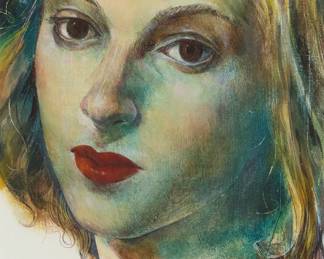 336
Mario Armond Zamparelli
(1921-2012)
Portrait of a woman
Mixed media on paper
Unsigned
Sight: 9.375" H x 5.125" W
Estimate: $400 - $600