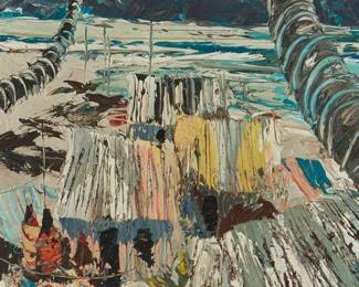 218
Paul Blaine Henrie
(1932-1999)
Hawaiian landscape
Oil on canvas
With the incised signature lower right: Paul Blaine Henrie
24" H x 18" W
Estimate: $400 - $600