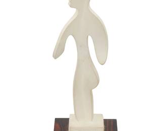 33
Pablo Picasso
(1881-1973)
"Grosse tête, profil droit," conceived 1965
Bisque ceramic on wood plinth
Edition: 17/50
Incised inscription and edition to base: Edition Picasso / Madoura
Ceramic: 11.25" H x 3.375" W x 3.25" D; Overall: 12" H x 4.375" W x 3.75" D
Estimate: $2,000 - $4,000
