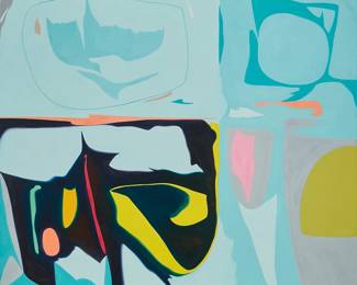 267
Martyn Jones
(b. 1955)
"Carmine Crush," 2018
Oil on canvas
Signed, titled, and dated in pencil, all verso: Martyn Jones / 2018
39.25" H x 47.125" W
Estimate: $500 - $700