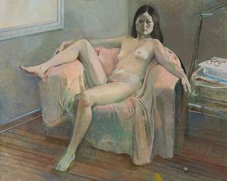 294
Mario Armond Zamparelli
(1921-2012)
Seated nude
Oil on canvas
Unsigned
78" H x 80" W
Estimate: $4,000 - $6,000