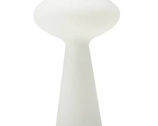 200
Lisa Johansson-Pape (1907-1989)
A 'Mushroom' glass table lamp for Orno Oy, circa 1960s
With sticker applied to base: Hand blown glass / Made in Italy
The frosted glass lamp with single light, electrified
17" H x 10" Dia.
Estimate: $400 - $600