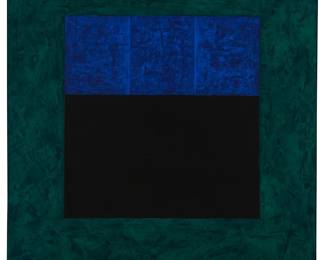 131
Ned Evans
(b. 1950)
"Dirge," 1979
Acrylic on canvas
Signed, titled, and dated verso: N Evans 1979
48" H x 43" W
Estimate: $800 - $1,200