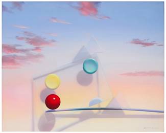 265
Masoud Yasami
(b. 1949)
"An Artist's Palette," 1985
Acrylic on canvas
Signed and dated lower right: Yasami 85 ©; titled by repute
48" H x 60" W
Estimate: $1,000 - $1,500