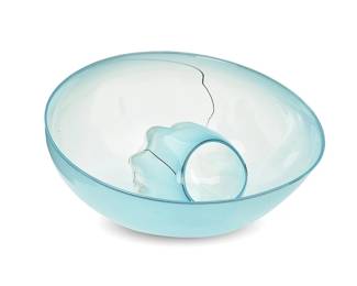 43
Dale Chihuly
(b. 1941)
"Blue Sky Basket Set," 1990
Glass
Smaller element signed and dated: Chihuly / 90
2 pieces
Overall: 6.5" H x 15.5" W x 14.75" D
Estimate: $3,000 - $5,000