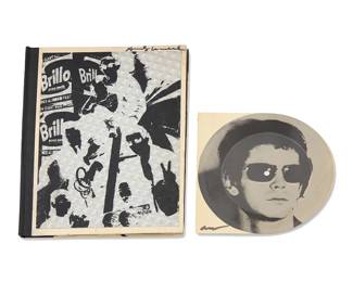 9
Andy Warhol
(1928-1987)
"Andy Warhol's Index (Book)," 1967
Hardcover book
Warhol, Andy. "Andy Warhol's Index (Book)." New York: Random House, 1967
First Printing, Signed along upper edge of front board: Andy Warhol; initialed to Velvet Underground 45rpm vinyl insert: aw
11.25" H x 8.75" W x 0.625" D
Estimate: $600 - $800