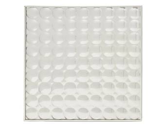 320
In the manner of Verner Panton (1926-1998)
An op-art-style bubble mirror, late 20th century
Appears unmarked
The silvered acrylic mirror in the form of bubble wrap
Framed: 37.5" x 37.5" W x 2" D
Estimate: $400 - $600