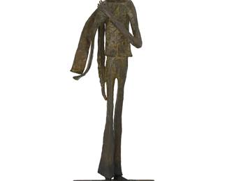 207
David Pryor Adickes
(1927-2025)
Flowing scarf
Patinated bronze on wood plinth
Signed in the casting: Adickes
Bronze: 23.75" H x 7.75" W x 4.5" D; Overall: 25.75" H x 9.375" W x 8" D
Estimate: $800 - $1,200