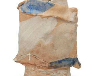 142
Rudy Autio (1926-2007)
A slab stoneware vessel, late 20th century
Unsigned
12" H x 9" W x 7" D
Estimate: $1,000 - $1,500