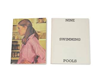 4
Ed Ruscha
(b. 1937)
Two works:
Ruscha, Edward. "Nine Swimming Pools (and a Broken Glass)." Los Angeles: Edward Ruscha, 1976
Softcover book
Second Edition of 2,000
7" H x 5.5" W x 0.25" D
Ruscha, Edward and Lawrence Weiner. "Hard Light." Los Angeles: Edward Ruscha and Lawrence Weiner, 1976
Softcover book
First Edition of 3,560
7" H x 5" W x 0.25" D
2 pieces
Estimate: $700 - $900