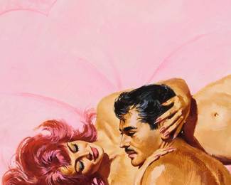 283
Robert Bonfils
(b. 1922)
"Creature of Sin," circa 1960
Gouache on artist's board
Signed lower center: R. Bonfils; inscribed in the lower right corner of the artist's board: "Creature of Sin / 50¢ / B52; with the artist's business card affixed in the lower left corner of the artist's board.
Sight: 12.75" H x 8.375" W; Artist's board: 20" H x 15.125" W
Estimate: $600 - $800