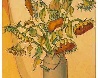 212
Tarmo Pasto
(1906-1986)
Sunflower still life, 1973
Oil on canvas
Signed and dated lower right: Tarmo Pasto 73
40" H x 30" W
Estimate: $1,500 - $2,500