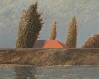231
Gordon Cook
(1927-1985)
"Delta Early Eve" (Sacramento River)
Oil on canvas
Signed and titled verso: G. Cook
14" H x 15" W
Estimate: $3,000 - $5,000