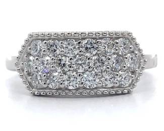 NEW! Modern 0.75 Carat Diamond Cluster Ring
