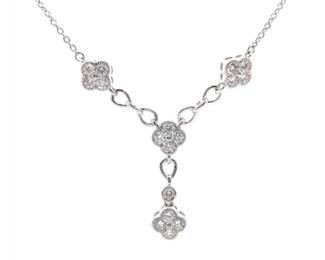 1.49 Carat Diamond Pavé Flower Y-Necklace