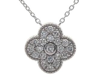 NEW! Pavé Diamond Flower Pendant Layering Necklace