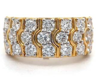 2.25 Carat Diamond Geometric Channel Bar Ring