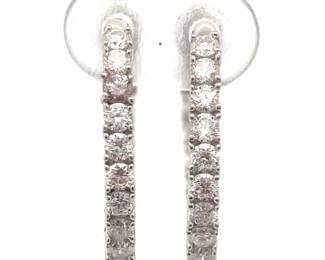 NEW! 1.02 Carat Natural Diamond Inside-Out Hoop Earrings