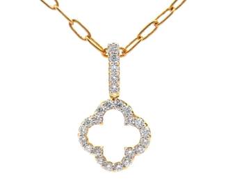1 Carat Flower Halo Pendant Necklace