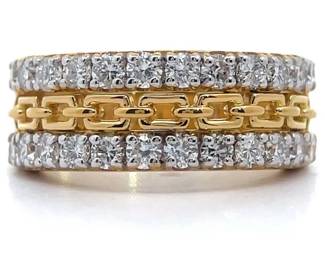 1.25 Carat Diamond Chain Triple Row Ring