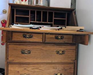 Vintage oak secretary 