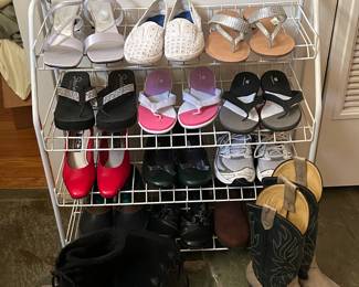 Many shoes and boots