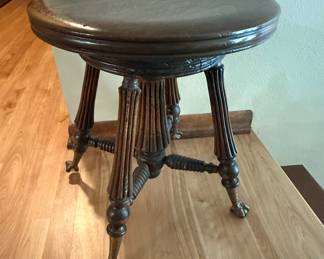 Antique Piano Stool Ball & Claw Feet