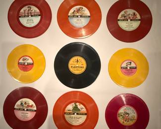 Colorful Children’s 78s RPM they have the sweetest little images on them !
All time classics Titles “ London Bridge, Billy Boy and more!