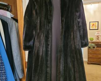 Full length mink fur coat