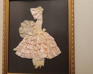 Antique ribbon and Lace handmade  art doll