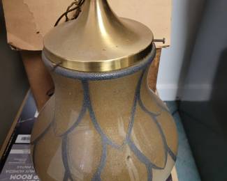 Mid century glass hanging lamp