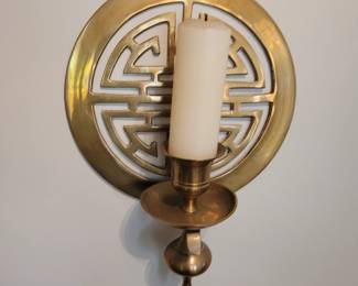 Pair of brass wall candles 