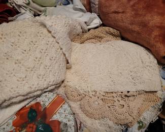 Vintage handmade lace doilies 