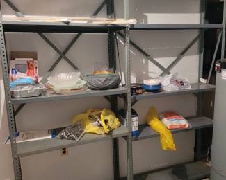 Metal storage shelves
