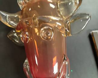 Vintage murano glass bull
