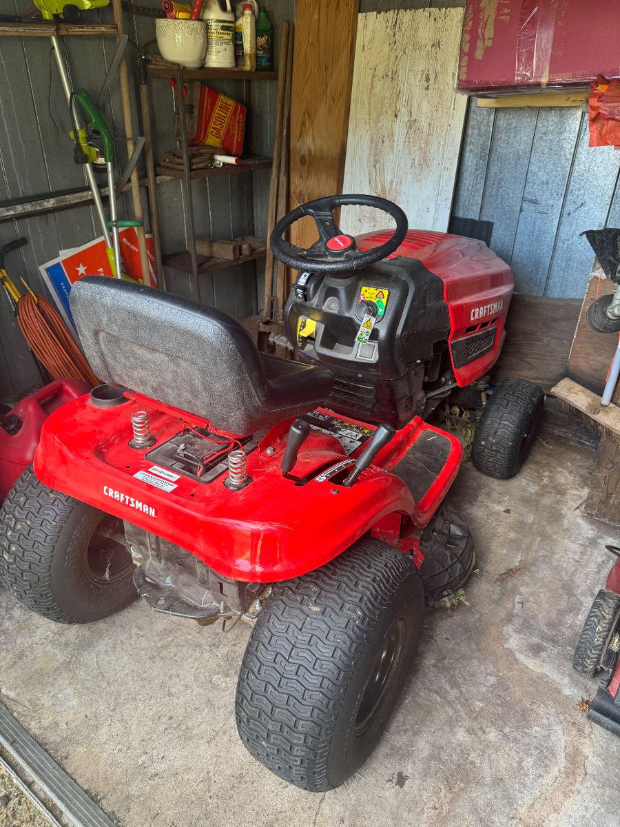Craftsman 36” riding mower, 1 year old
