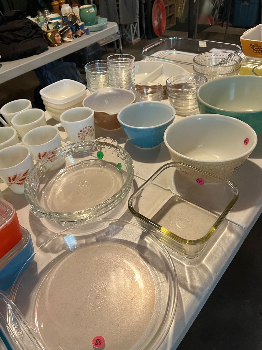 A table full of Pyrex