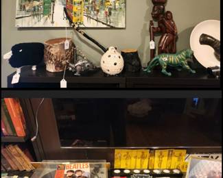 Vintage LPS record player oil paintings